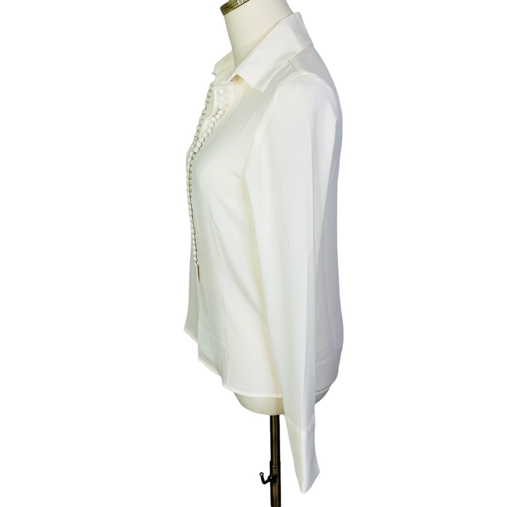 Style Keepers Ivory Button Front Collared Blouse … - image 4